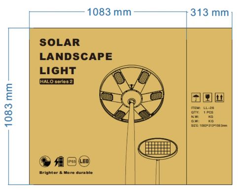 Садові ліхтарі Ліхтар на сонячній батареї "HALO" SLL-26 - 5